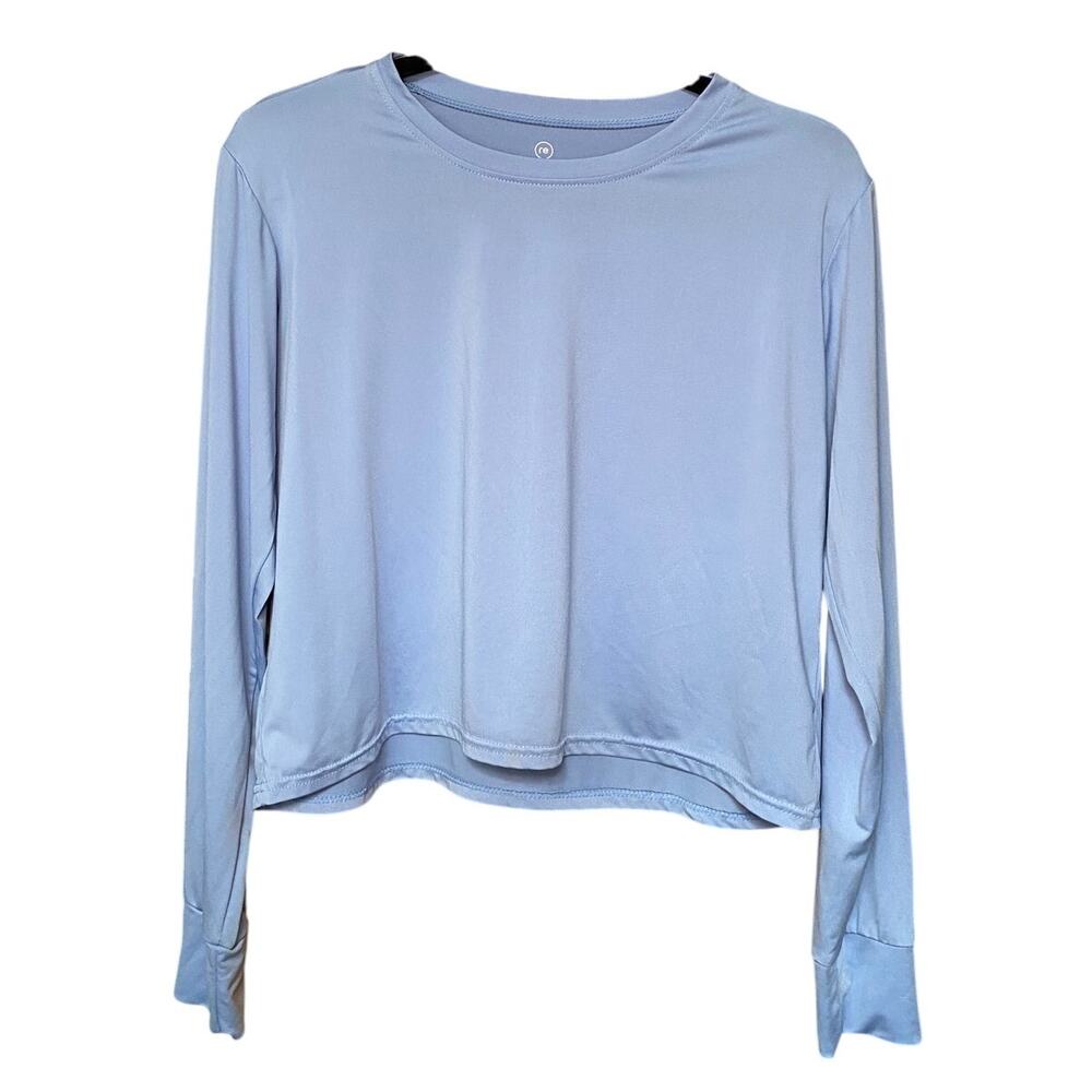 Light Blue - Real Essentials - Women's Long Sleeve Workout Top